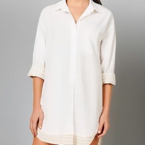 Anthropologie White w/stripes Tunic/Dress - M